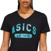 DAMEN-KURZARM-T-SHIRT MIT V-AUSSCHNITT „EST 1977“