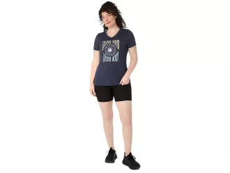 V-Ausschnitt mit Sonnenblumen-Slogan für Damen