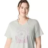 V-Ausschnitt mit Sonnenblumen-Slogan für Damen